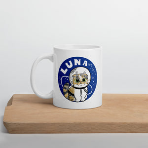 Luna Astronaut White glossy mug