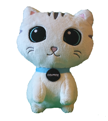 White Coffee Cat Plush Toy